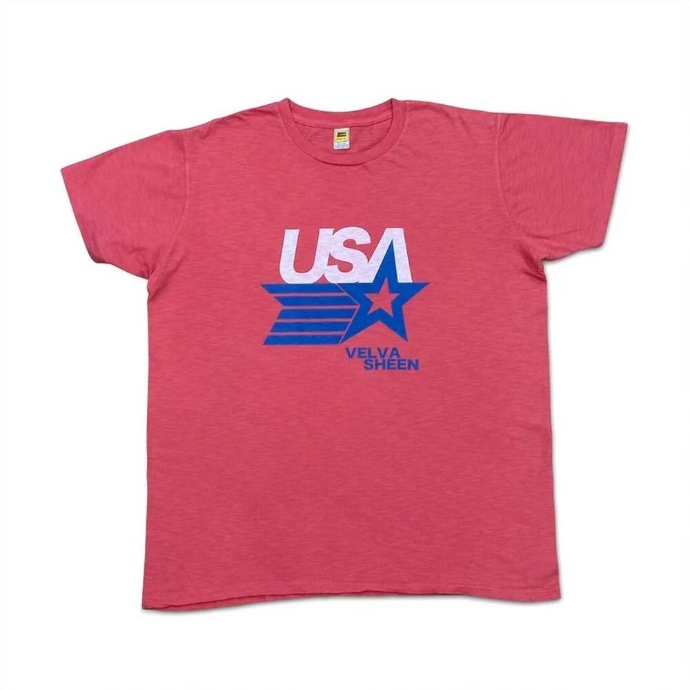 NEW VELVA SHEEN men's usa vs graphic tees in foggy red